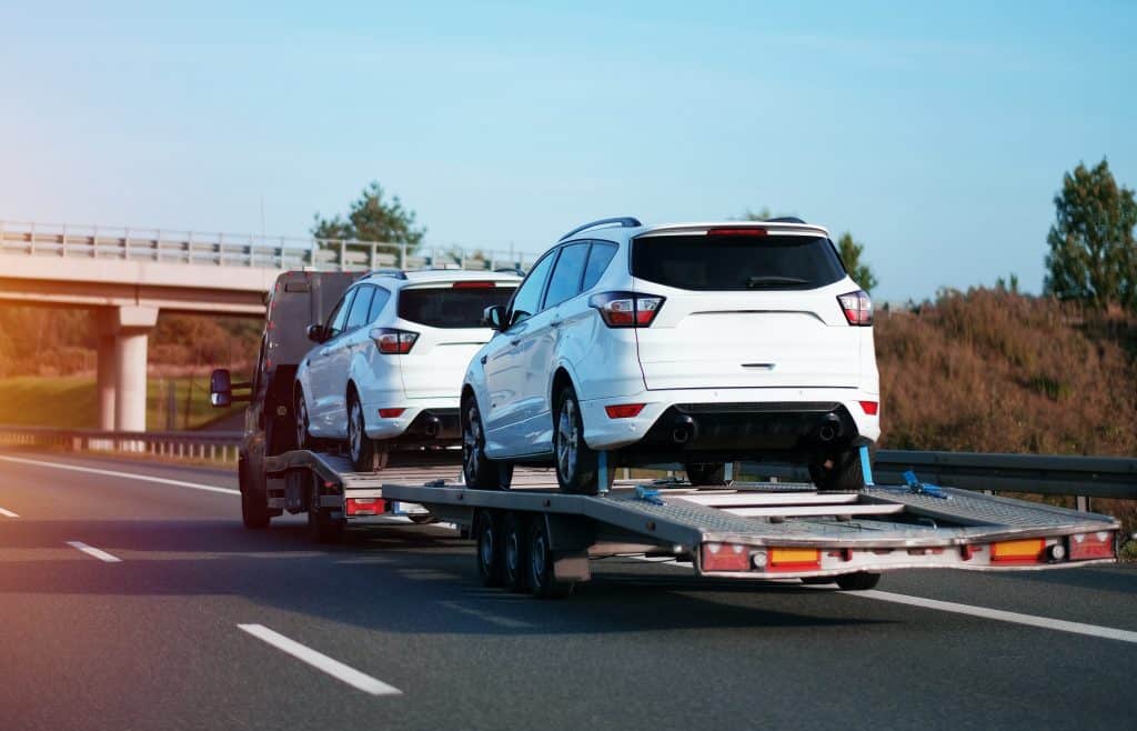 Tow truck on highway